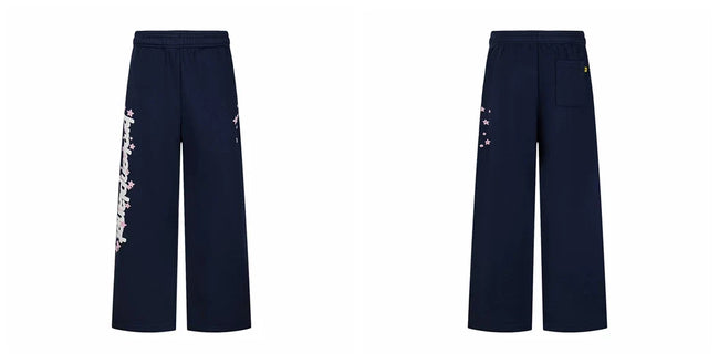 Broken Planet Vertical Logo Navy Wide Leg Sweatpants Hover Image