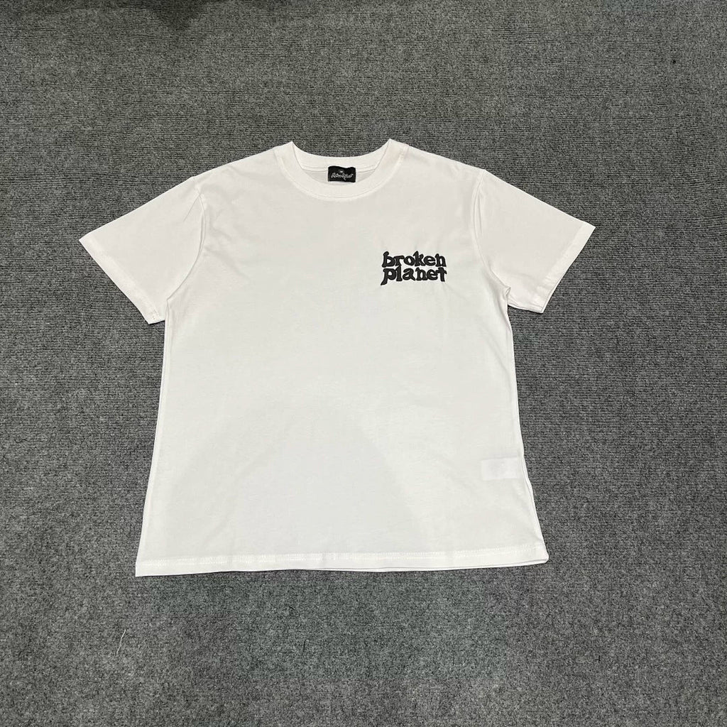 Broken Planet 3D Raised Logo Tee‑Black & White