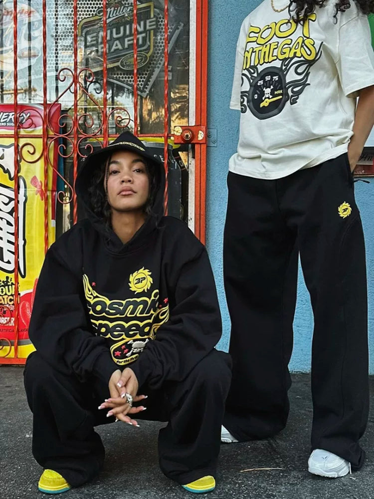 Broken Planet Cosmic Speed Hoodie Sweat Set - Black