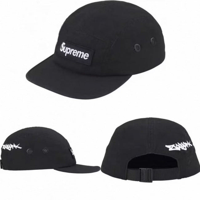 Supreme Black Graffiti Box Logo 5-Panel Camp Cap Hover Image