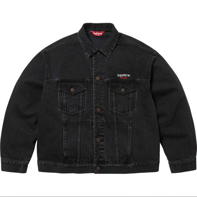 Supreme Small Box Logo Denim Trucker Jacket - Washed Black Hover Image