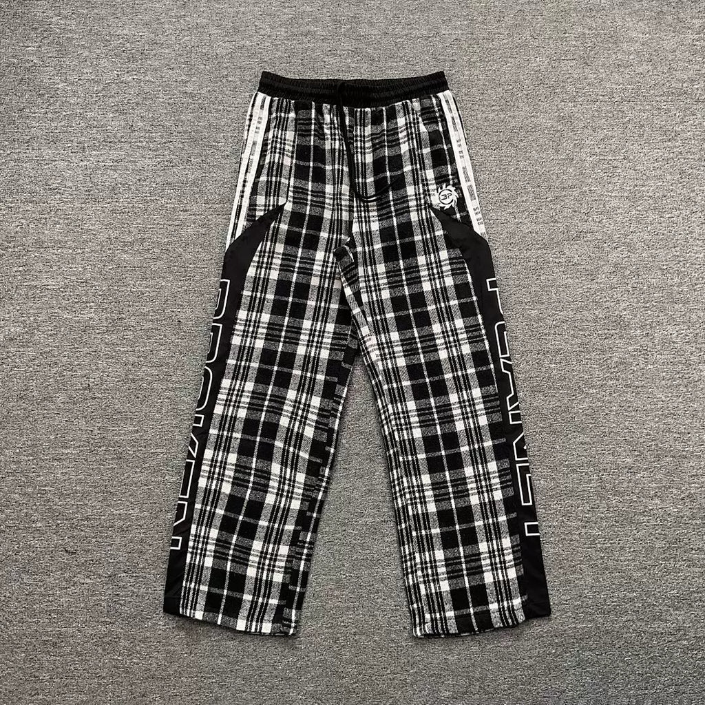 Broken Planet Side Stripe Plaid Wide Leg Pants‑3 Colors
