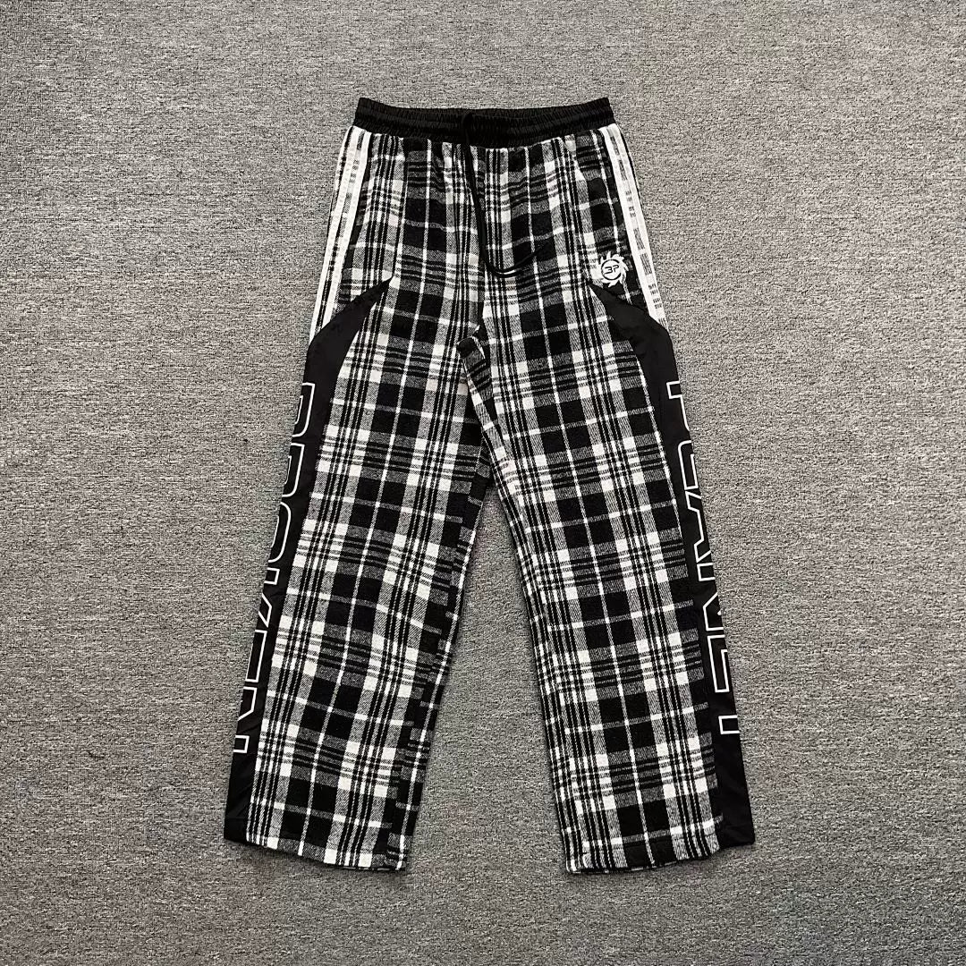 Broken Planet Side Stripe Plaid Wide Leg Pants‑3 Colors