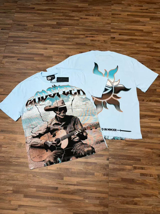 Godspeed Vintage Washed Acoustic Guitar Skeleton T-Shirt Hover Image