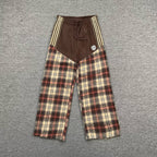 Broken Planet Plaid Patchwork Wide Leg Pants‑2 Colors
