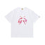 BAPE Style Camo Shark Full-Zip Motif Short-Sleeve Tee - White/Pink