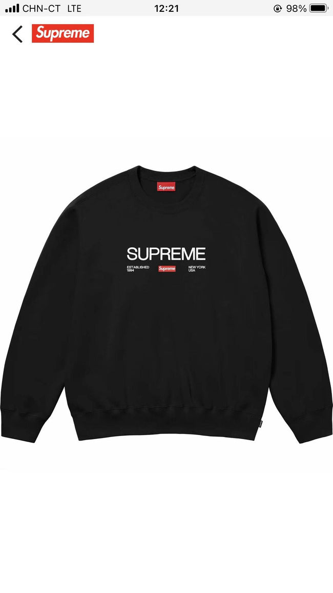 Supreme Established Crewneck – Black Hover Image