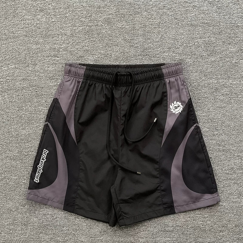 Broken Planet Curved Panel Nylon Sports Shorts - 4 Colors Available