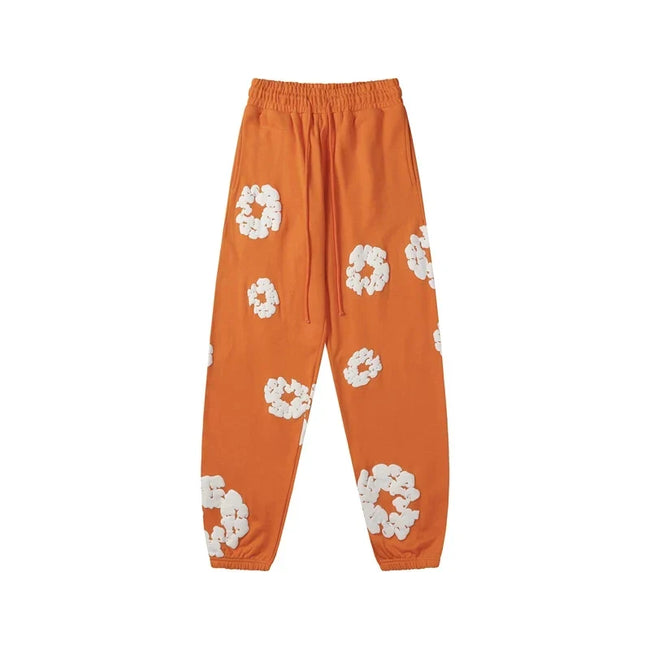 Denim Tears Cotton Wreath Graphic Sweatpants - Orange / Relaxed Streetwear Fit Hover Image