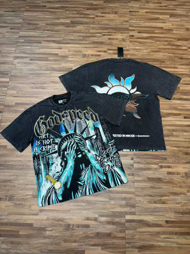 Godspeed Vintage Liberty Graphic T-Shirt – Black Hover Image