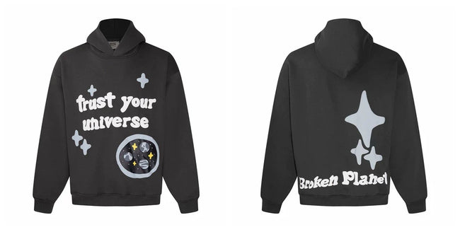 Broken Planet Trust Your Universe Black Oversized Hoodie Hover Image