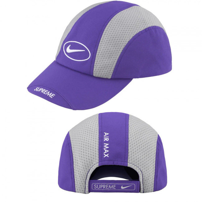 Supreme x Nike Air Max Purple and Grey 5-Panel Collaboration Camp Cap Hover Image