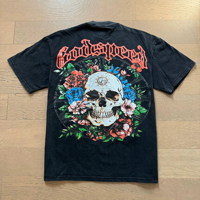 Godspeed Skull and Roses Graphic Tee Hover Image