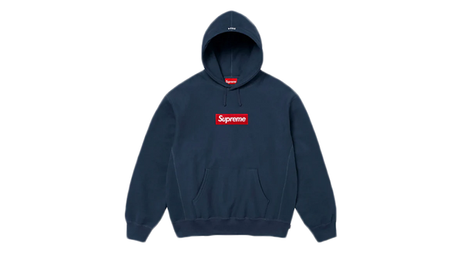Supreme Box Logo Hoodie Navy (FW24) (P) Hover Image