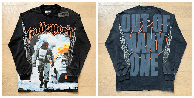 Godspeed "Out of Many, One" Explosion Graphic Vintage-Wash Long Sleeve Tee Hover Image