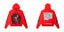 Vintage "Godspeed" Black Monday Newspaper Skull Oversized Red Hoodie