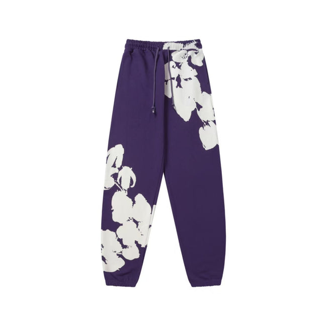 "Denim Tears" Purple Floral Pattern Oversized Sweatpants Hover Image