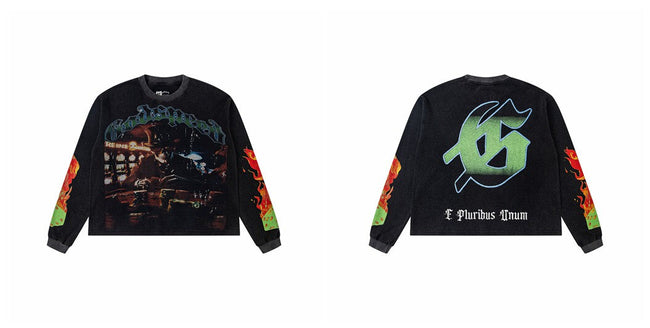 Godspeed "E Pluribus Unum" Bar Scene Graphic Black Long Sleeve Tee Hover Image