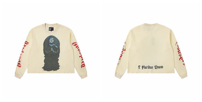 Godspeed "E Pluribus Unum" Balaclava Skull Graphic Beige Long Sleeve Tee Hover Image