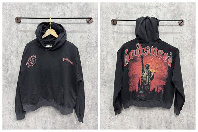 Vintage "Godspeed" Statue of Liberty Oversized Hoodie Hover Image