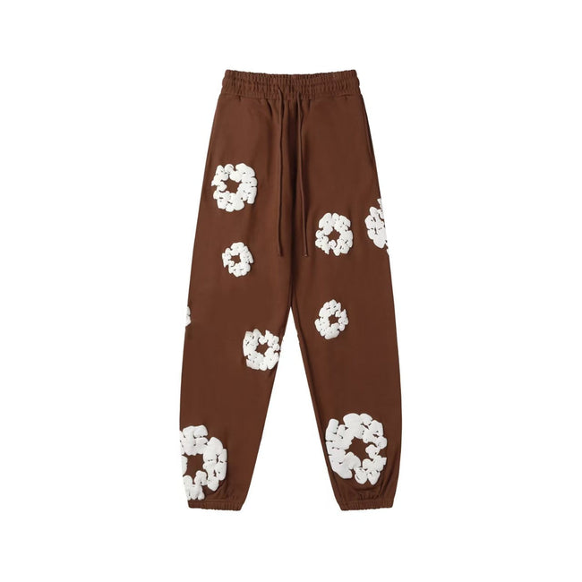 "Denim Tears" Brown Floral Pattern Oversized Sweatpants Hover Image