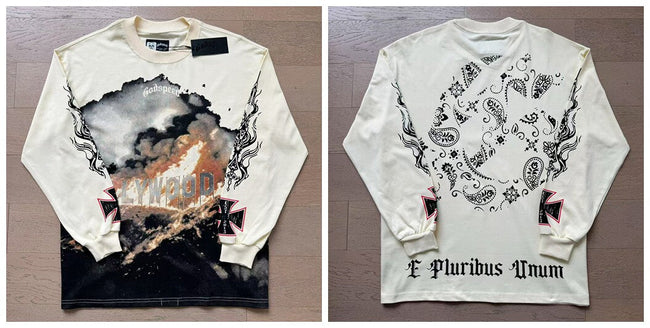Godspeed "E Pluribus Unum" Hollywood Graphic Beige Long Sleeve Tee Hover Image