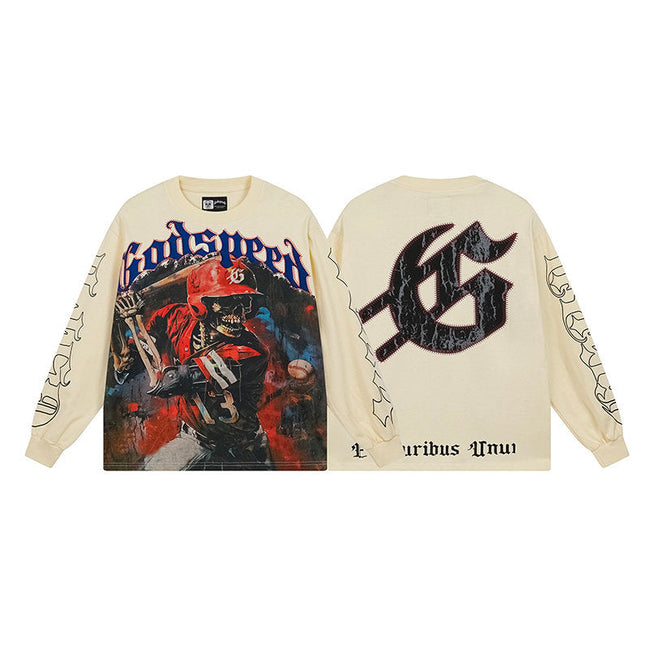 Godspeed "E Pluribus Unum" Baseball Batter Beige Long Sleeve Tee Hover Image