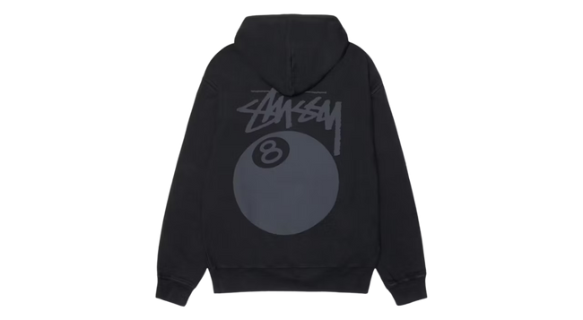 Stussy 8 Ball Pigment Dyed Hoodie Black Hover Image