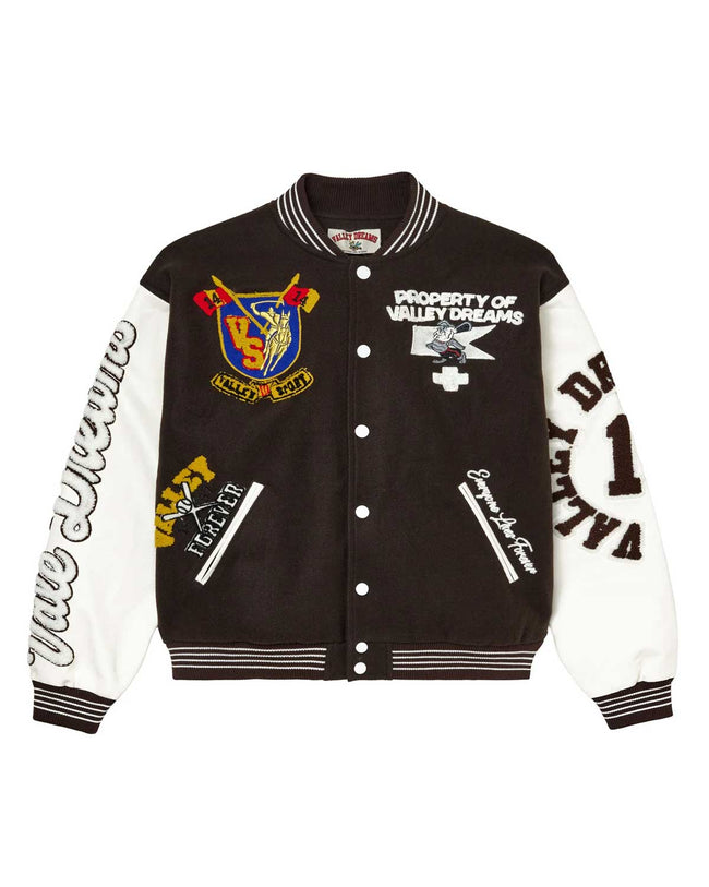 Vale Forever Alumni Varsity Jacket Brown Main Image