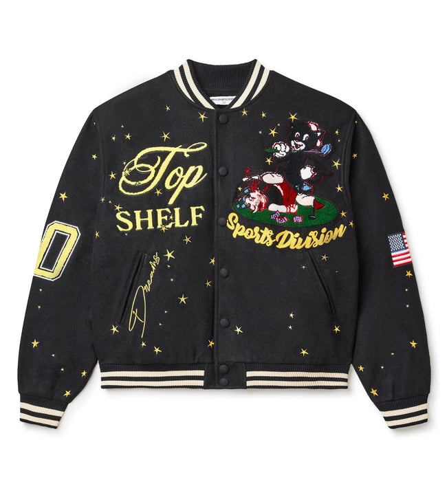 Vale Forever Moon Varsity Jacket Black Main Image