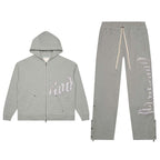 Godspeed Grey Silver Satin Sweatsuit Hoodie & Sweatpants Set