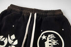 Hellstar Fleece Washed Graphic Sweatpants (Black)
