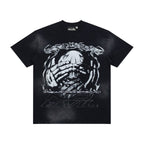 Hellstar Vintage Wash Skull Graphic Oversized T-Shirt - Dark Acid Black