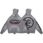 HELLSTAR Flame Paint Splatter Gradient Vintage Wash Hoodie