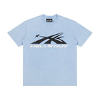 Hellstar Sports Airplane Rhinestone Vintage Wash T-Shirt - Washed Blue