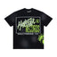 Hellstar Studios Glitter Graphic Oversized T-Shirt - Washed Black