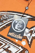 Hellstar Star Logo Graphic Oversized T-Shirt - Vibrant Orange
