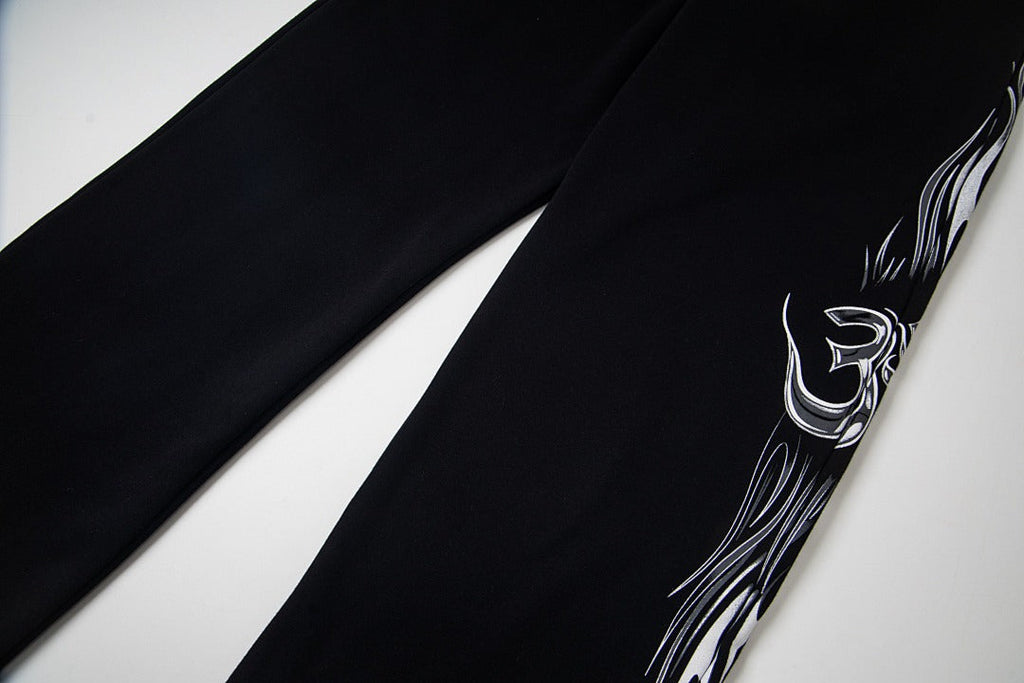 Hellstar High-Quality Vintage Washed Fleece Sweatpants (Black)