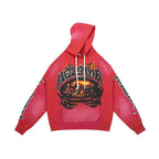 HELLSTAR Flame Skull Burst & Sleeve Text Heavyweight Hoodie