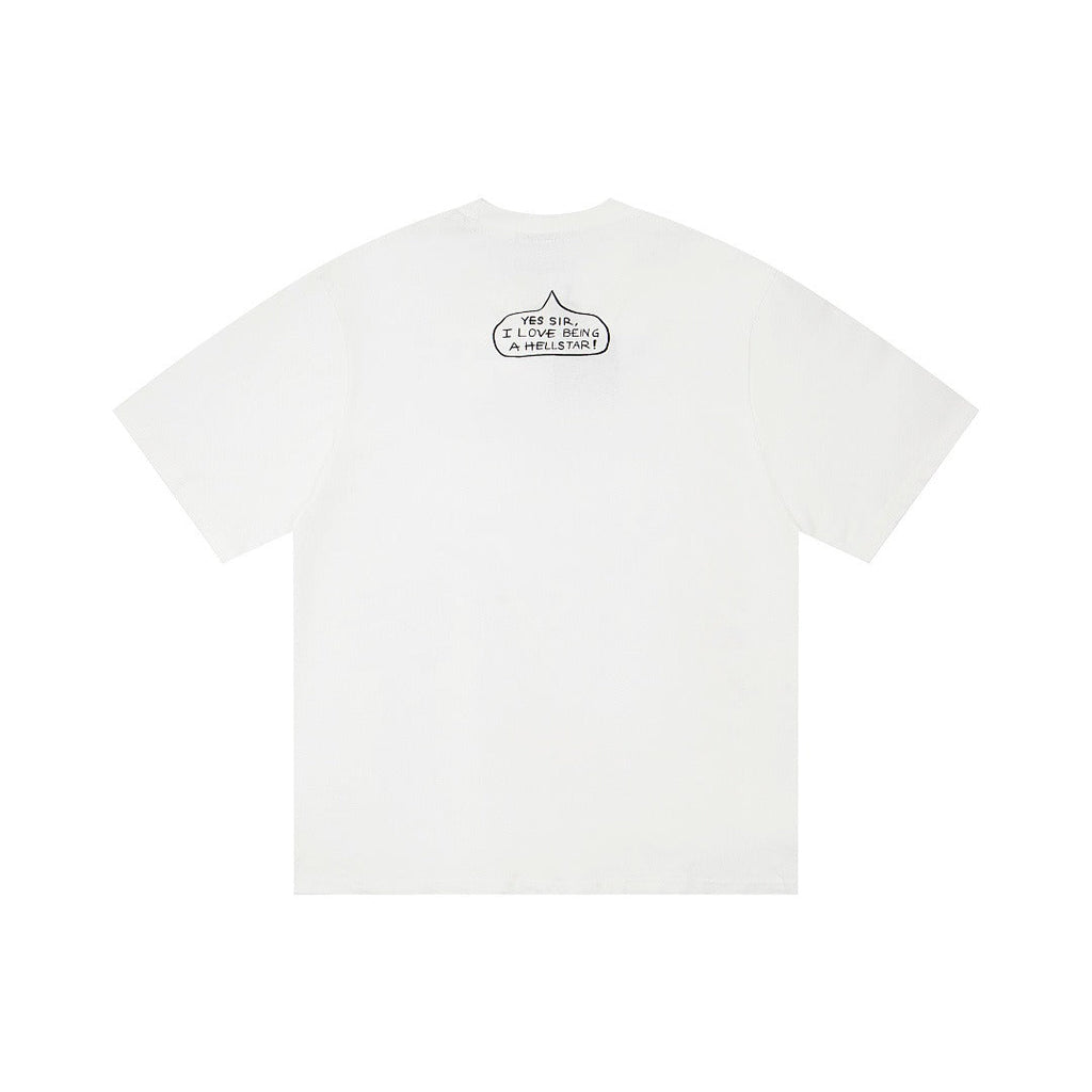 Hellstar Rhinestone & Graphic Short Sleeve T-Shirt (White)