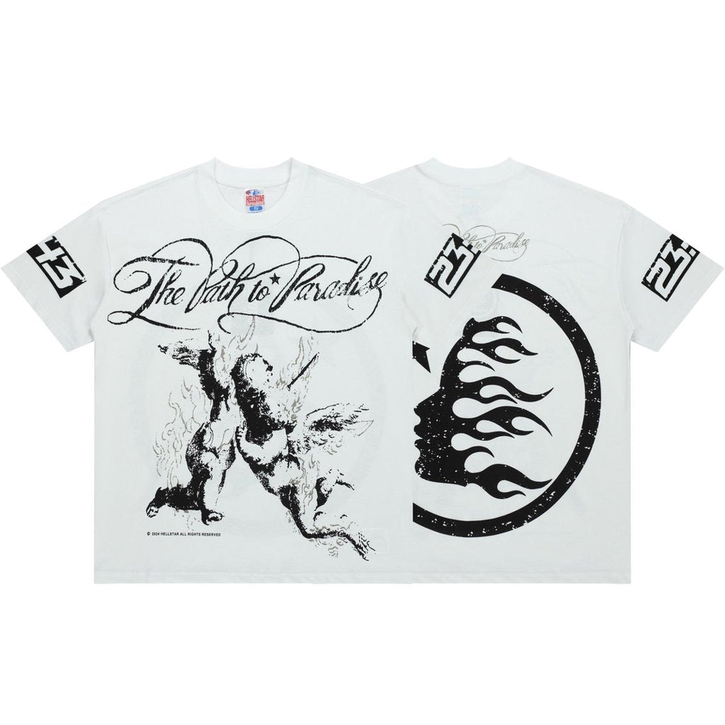 Hellstar Path to Paradise Graphic Oversized T-Shirt - Streetwear Washed Black