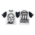 Hellstar High-Definition Graphic Spliced Short Sleeve T-Shirt – White