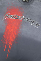 Hellstar Red Drip Gradient Vintage Wash Oversized T-Shirt