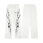 Hellstar Washed Fleece Graphic Sweatpants (White)