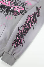HELLSTAR Flame Paint Splatter Gradient Vintage Wash Hoodie