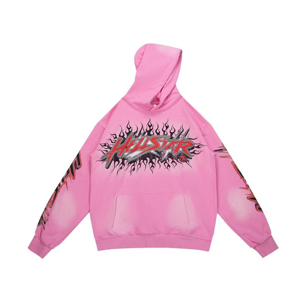 HELLSTAR Flame Logo Gradient Vintage Wash Hoodie