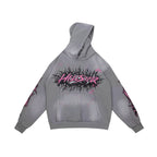 HELLSTAR Flame Paint Splatter Gradient Vintage Wash Hoodie
