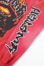 HELLSTAR Flame Skull Burst & Sleeve Text Heavyweight Hoodie